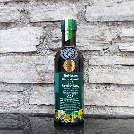 Kürbisöl 0,25 Liter Flasche – steirisches Kürbiskernöl direkt vom Bauernhof