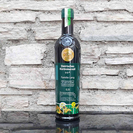 Steirisches Kürbiskernöl 0,5 Liter – echtes Kürbisöl mit nussigem Geschmack