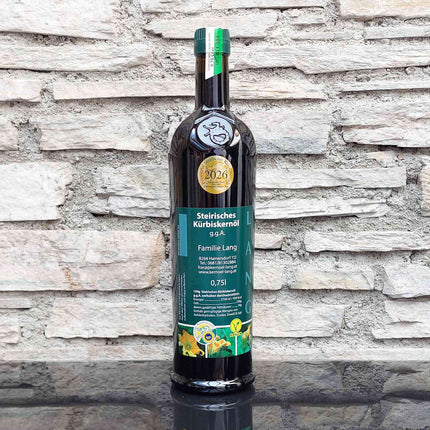 Kürbisöl aus der Steiermark 0,75 Liter – traditionell gepresstes Kürbiskernöl