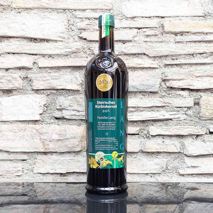 Steirisches Kürbiskernöl 1 Liter Flasche – hochwertiges Kürbisöl aus Österreich